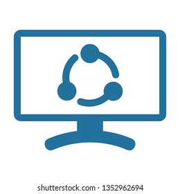 Flat vector icon - social media, favorites, share, arrow, redo, chain, network - Vector