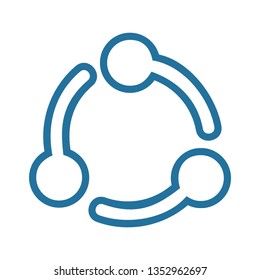 Flat vector icon - social media, favorites, share, arrow, redo, chain, network - Vector