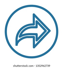 Flat vector icon - social media, favorites, share, arrow, redo, chain, network - Vector