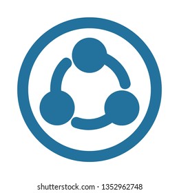 Flat vector icon - social media, favorites, share, arrow, redo, chain, network - Vector