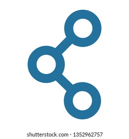 Flat vector icon - social media, favorites, share, arrow, redo, chain, network - Vector