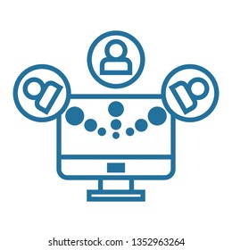 Flat vector icon - social media, favorites, share, arrow, redo, chain, network - Vector