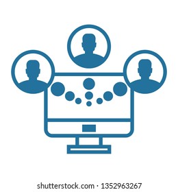 Flat vector icon - social media, favorites, share, arrow, redo, chain, network - Vector