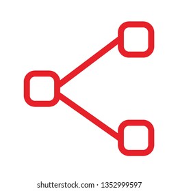 Flat vector icon - social media, favorites, share, arrow, redo, chain, network - Vector