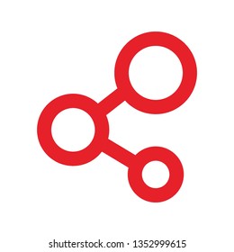Flat vector icon - social media, favorites, share, arrow, redo, chain, network - Vector