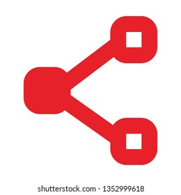 Flat vector icon - social media, favorites, share, arrow, redo, chain, network - Vector
