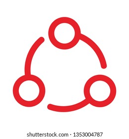 Flat vector icon - social media, favorites, share, arrow, redo, chain, network - Vector