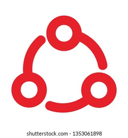 Flat vector icon - social media, favorites, share, arrow, redo, chain, network - Vector