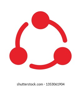 Flat vector icon - social media, favorites, share, arrow, redo, chain, network - Vector