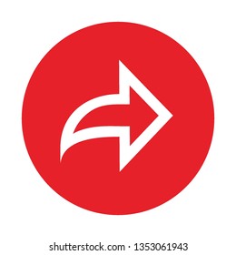 Flat vector icon - social media, favorites, share, arrow, redo, chain, network - Vector