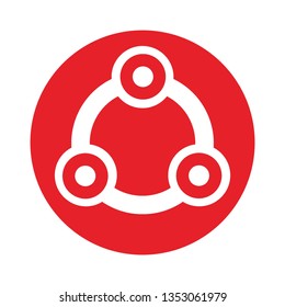 Flat vector icon - social media, favorites, share, arrow, redo, chain, network - Vector