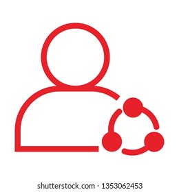 Flat vector icon - social media, favorites, share, arrow, redo, chain, network - Vector