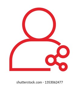 Flat vector icon - social media, favorites, share, arrow, redo, chain, network - Vector