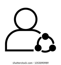 Flat vector icon - social media, favorites, share, arrow, redo, chain, network - Vector