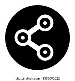 Flat vector icon - social media, favorites, share, arrow, redo, chain, network - Vector