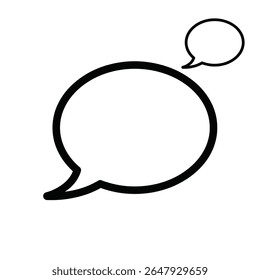 Flat vector icon of a speech bubble for chat or message apps, minimal modern design with clear outline