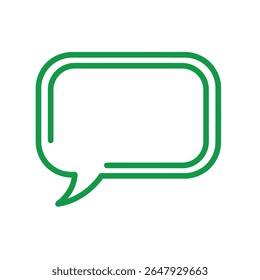  Flat vector icon of a speech bubble for chat or message apps, minimal modern design with clear outline