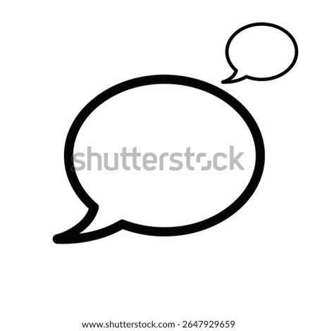  Flat vector icon of a speech bubble for chat or message apps, minimal modern design with clear outline
