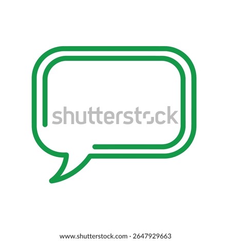 Flat vector icon of a speech bubble for chat or message apps, minimal modern design with clear outline
