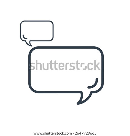  Flat vector icon of a speech bubble for chat or message apps, minimal modern design with clear outline