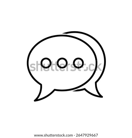  Flat vector icon of a speech bubble for chat or message apps, minimal modern design with clear outline
