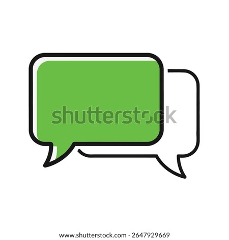  Flat vector icon of a speech bubble for chat or message apps, minimal modern design with clear outline