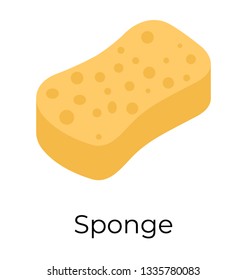 Flat Vector Icon Of Sponge,