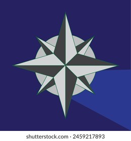 flat vector icon star compass sign