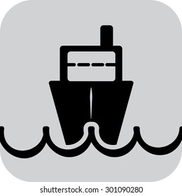 Flat Vector Icon For Steamboat