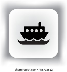 Flat vector icon for steamboat