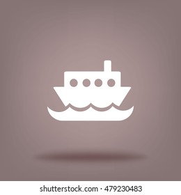 Flat vector icon for steamboat