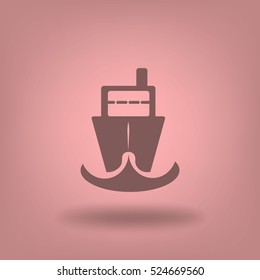 Flat vector icon for steamboat