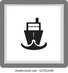 Flat Vector Icon For Steamboat