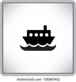Flat vector icon for steamboat