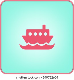 Flat vector icon for steamboat