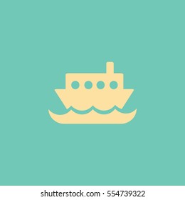 Flat vector icon for steamboat