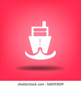 Flaches Vektorsymbol für Dampfboot