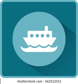Flat vector icon for steamboat