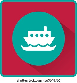 Flat vector icon for steamboat