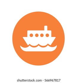 Flat vector icon for steamboat