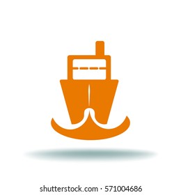 Flat vector icon for steamboat