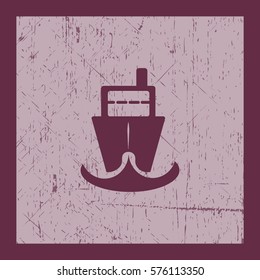 Flat vector icon for steamboat