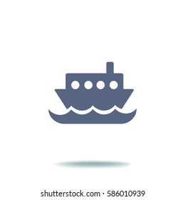Flaches Vektorsymbol für Dampfboot
