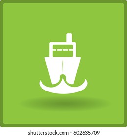 Flaches Vektorsymbol für Dampfboot