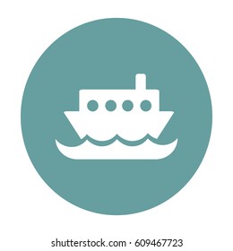 Flat vector icon for steamboat