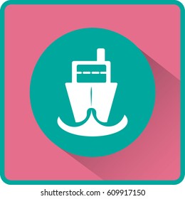 Flat vector icon for steamboat