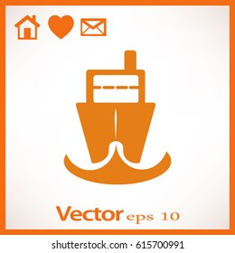 Flat vector icon for steamboat