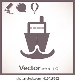 Flaches Vektorsymbol für Dampfboot