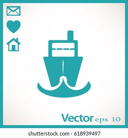 Flat vector icon for steamboat