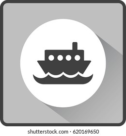 Flat vector icon for steamboat